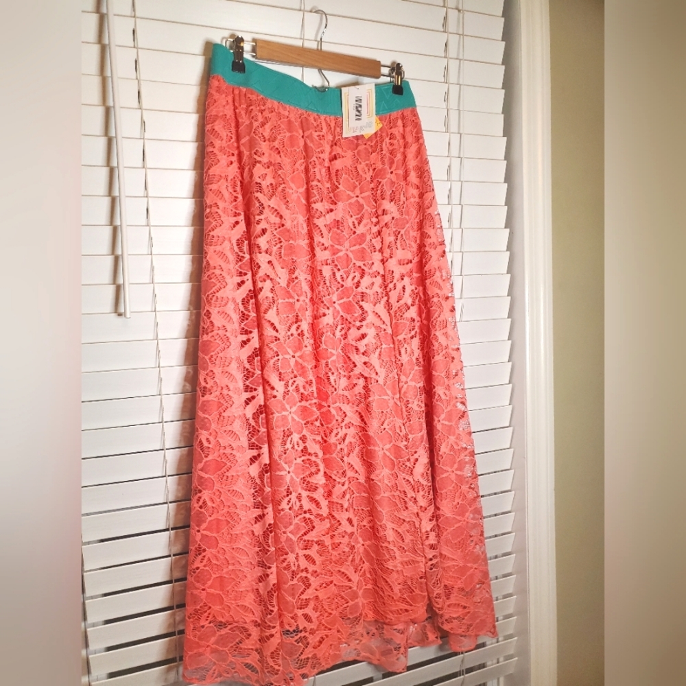 Long Pink Lace Fairycore Skirt, New w Tags